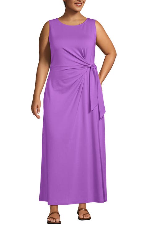 Cotton Modal Sleeveless Tie Waist Maxi Dress