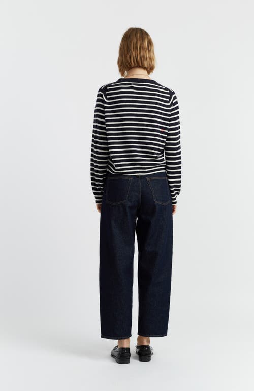 Chinti & Parker Wool Cashmere Heart Breton Cardigan In Multi