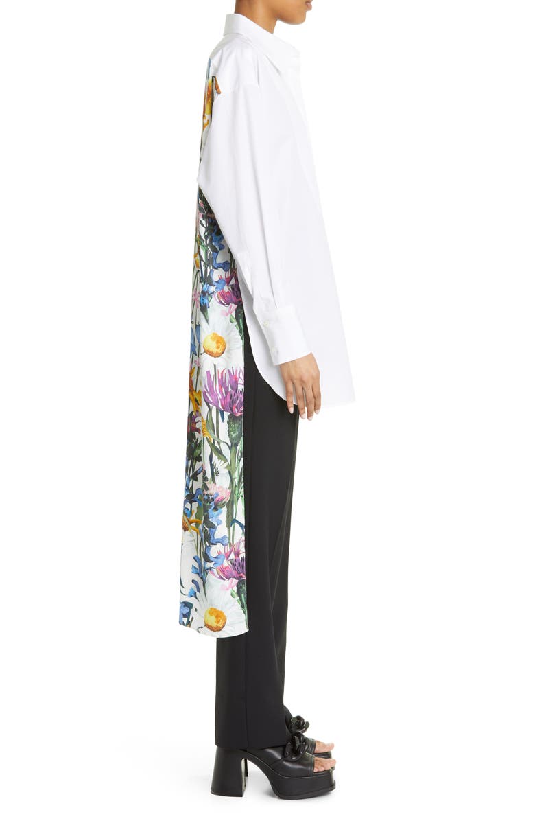 Stella McCartney Floral Back Panel Button-Up Shirt, Alternate, color,
