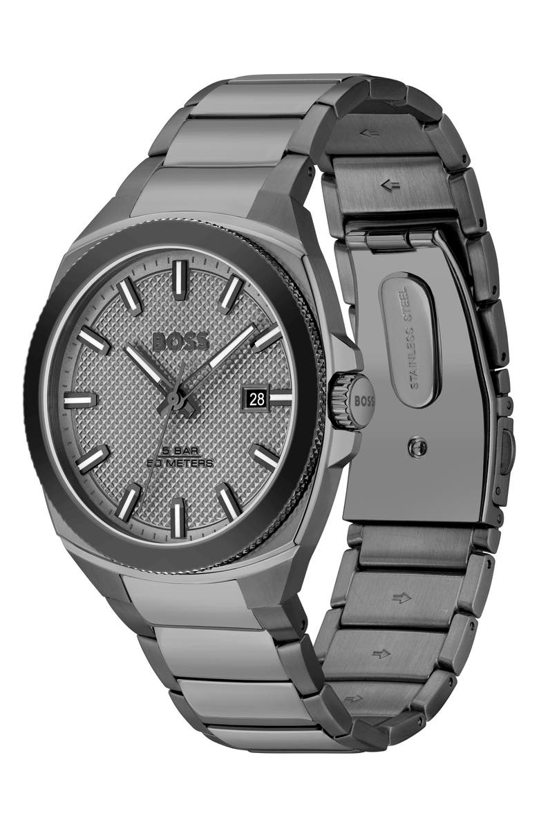 BOSS Walker Bracelet Watch, 41mm, Alternate, color, Gray