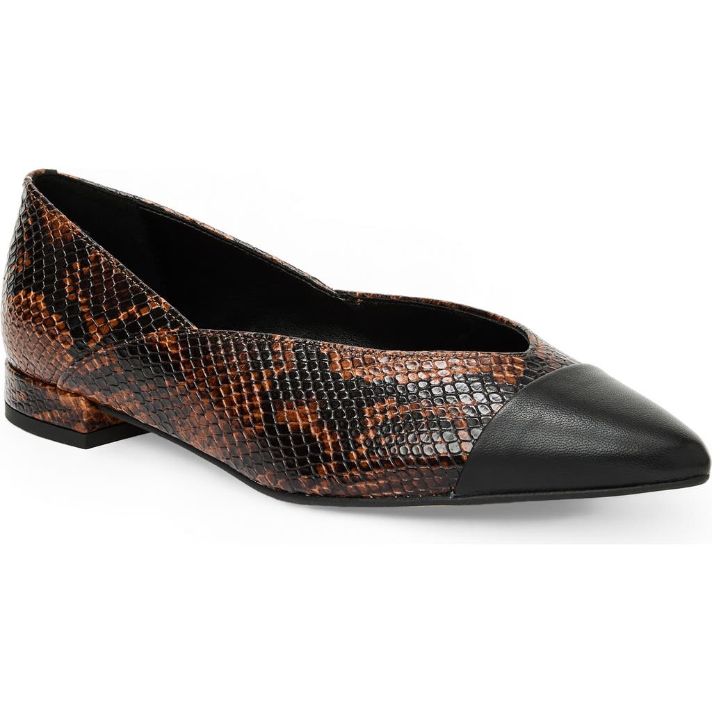 Bruno Magli Parma Pointed Toe Flat In Animal Print