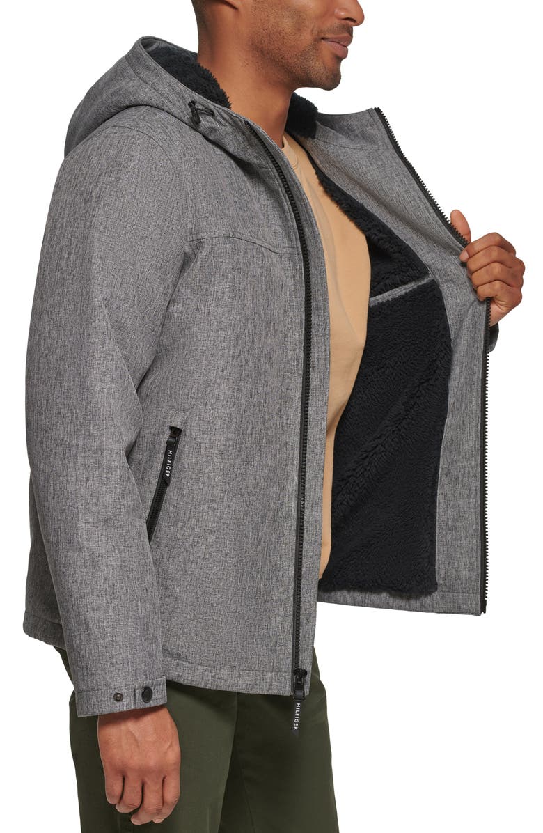 Tommy Hilfiger Faux Shearling Lined Hooded Jacket, Alternate, color, Hthr Grey
