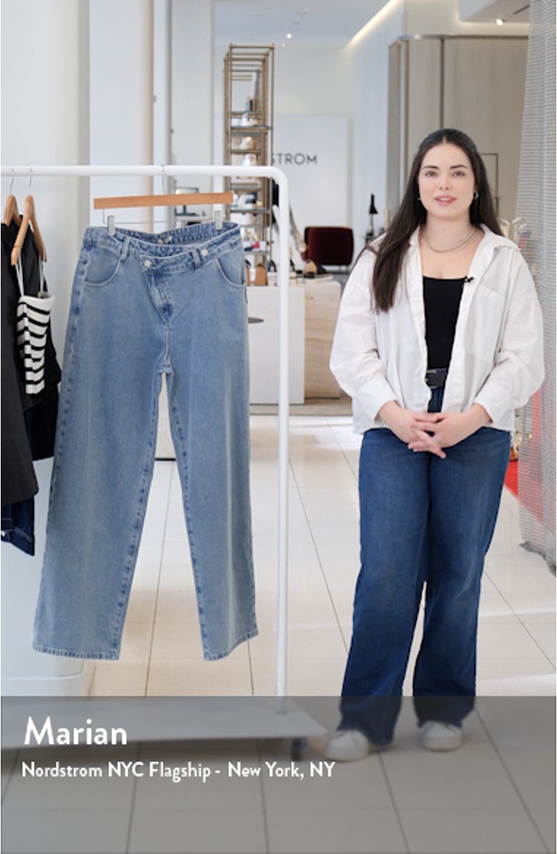 Crossover Waist Baggy Wide Leg Jeans, sales video thumbnail