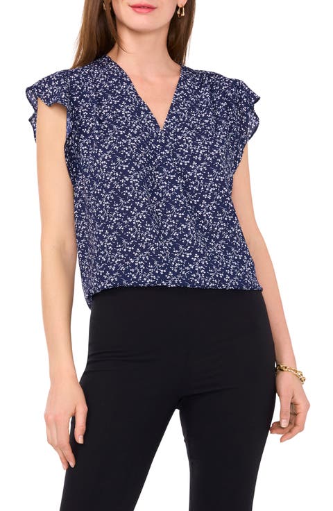 Print Flutter Sleeve Blouse