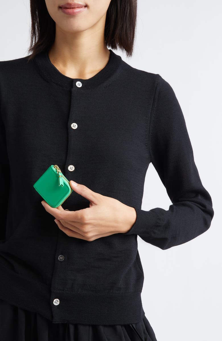 Comme des Garçons Leather Coin Purse, Alternate, color, Green