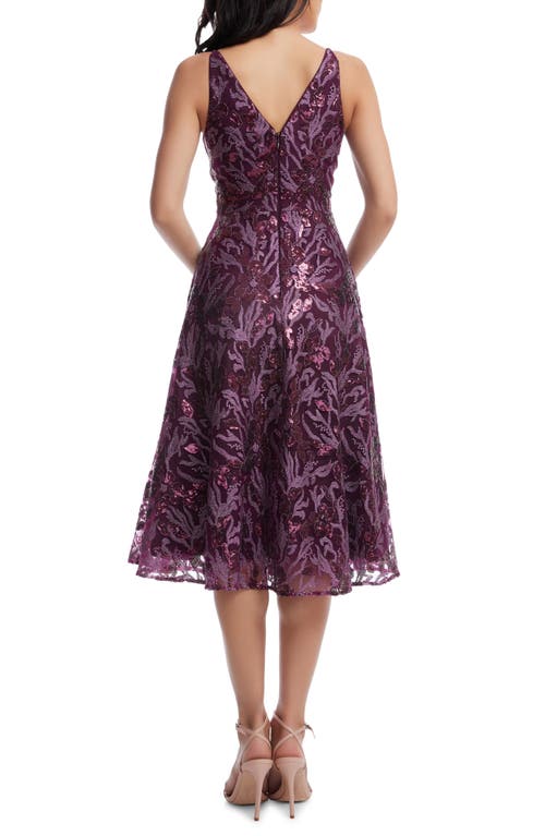 DRESS THE POPULATION DRESS THE POPULATION ELISA SEQUIN FIT & FLARE COCKTAIL DRESS