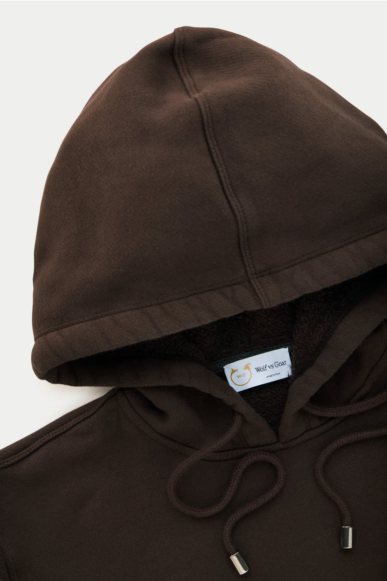 Cotton Fitted Hoodie, Alternate, color, Seal Brown