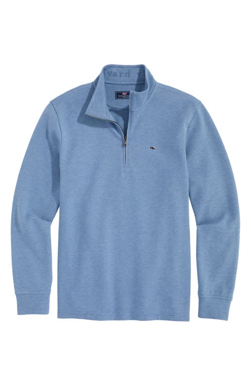 Vineyard Vines Saltwater Stripe Quarter Zip Pullover In Club Blue