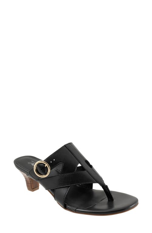 Trotters Nikki Kitten Heel Flip Flop In Black