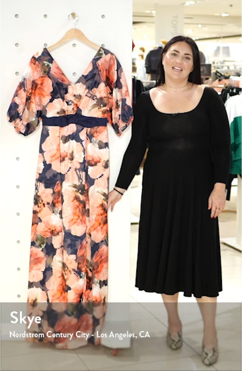 Floral Print Chiffon Ballgown, sales video thumbnail