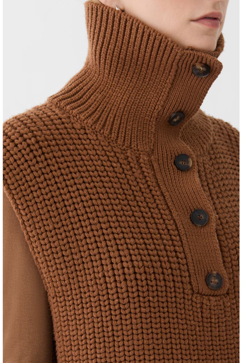 Merino Wool Button Front Dickie, Alternate, color, VICUNA