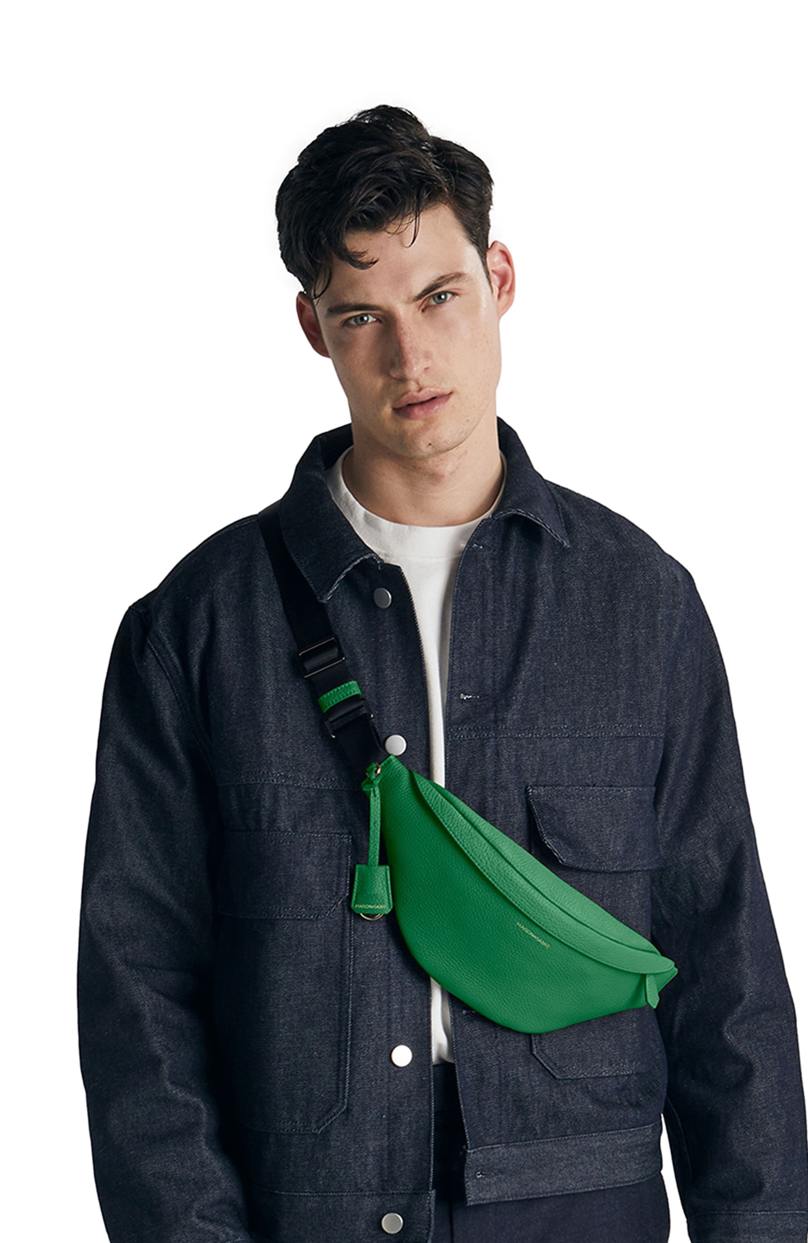 Leather Sling Bag, Alternate, color, Emerald Green