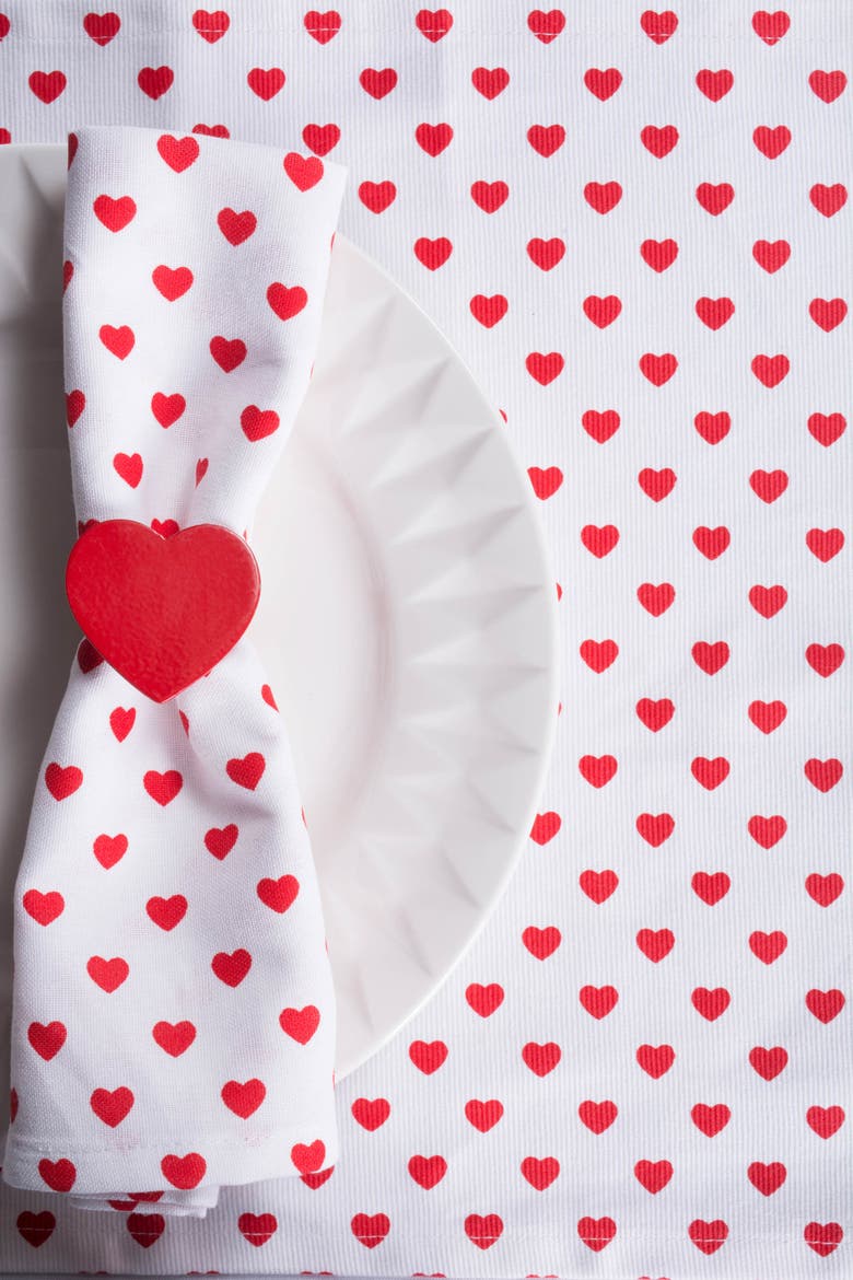 Lil Hearts Ribbed Placemats Set/6, Alternate, color, Lil Hearts