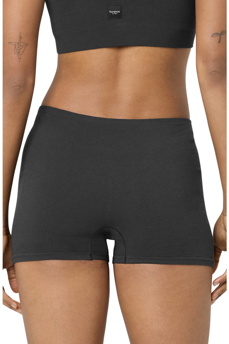 Softie Seamless Rib Shorts, Alternate, color, BLACK