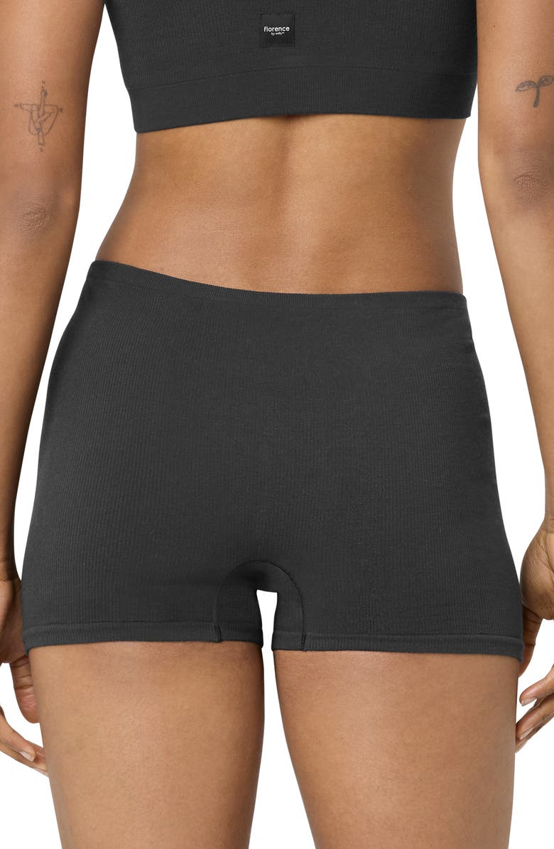Florence by Mills Softie Seamless Rib Shorts, Alternate, color, Black