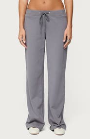EDIKTED Quinn Cotton Blend Straight Leg Sweatpants