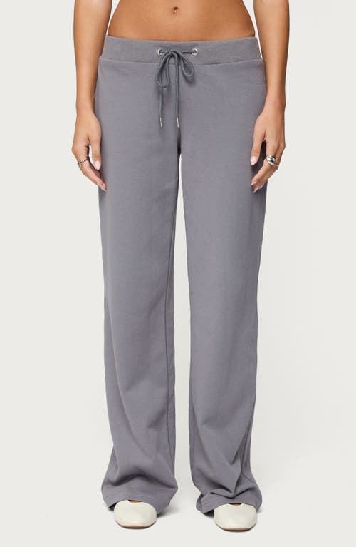EDIKTED Quinn Cotton Blend Straight Leg Sweatpants in Gray at Nordstrom, Size Small