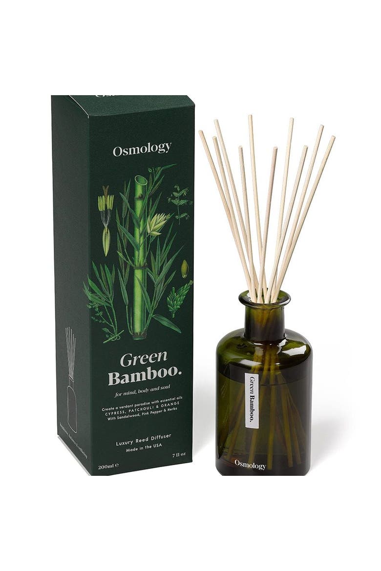 Green Reed Diffuser - Cypress Patchouli and Orange, Main, color, green