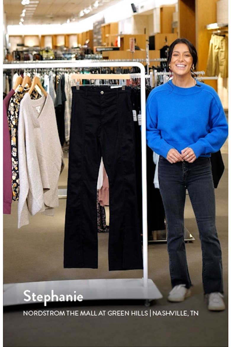 Anisten High Waist Slit Hem Seamed Stretch Flare Jeans video