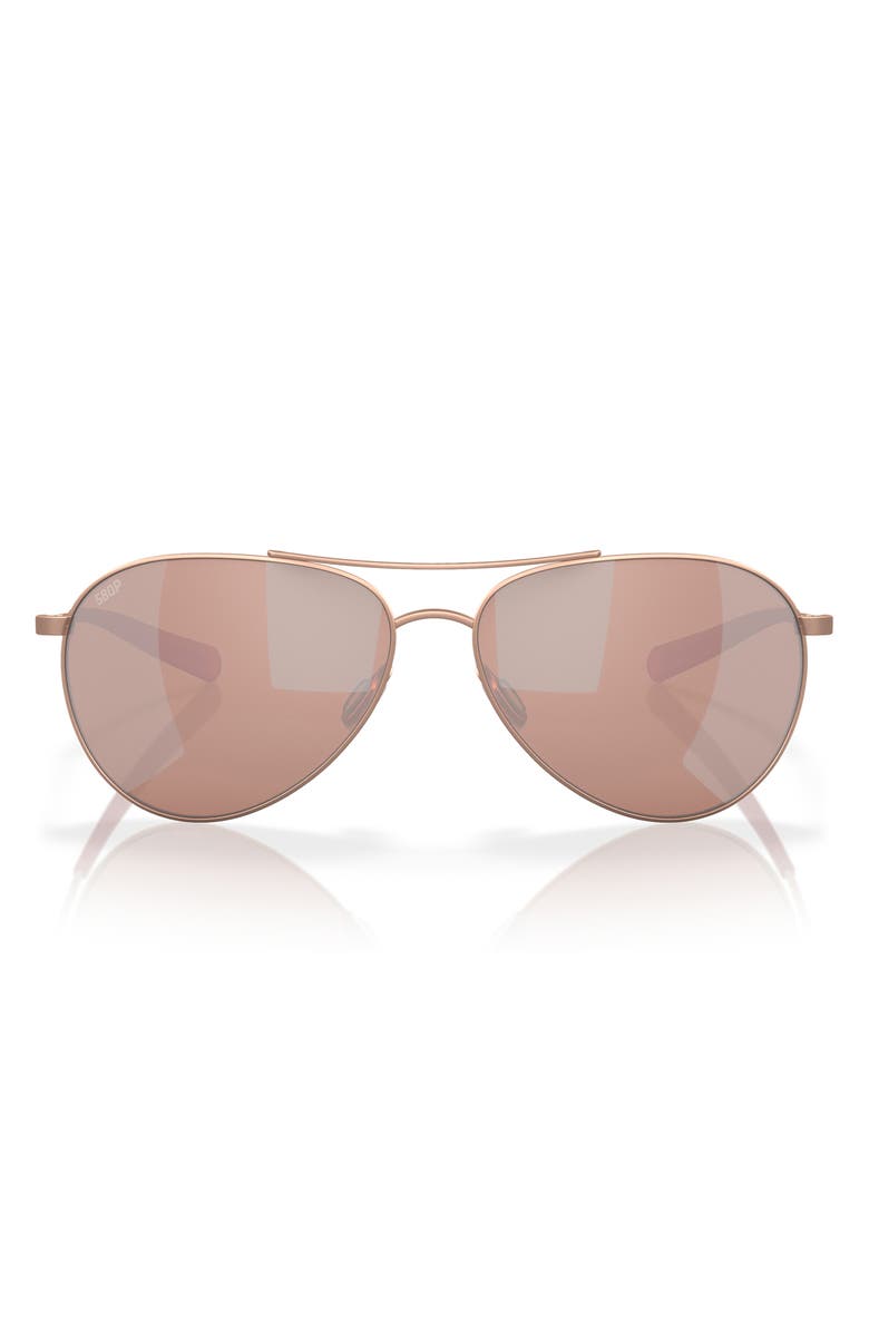 Costa Del Mar Piper 58mm Polarized Pilot Sunglasses, Main, color, Rose Gold / Copper Silver 580P