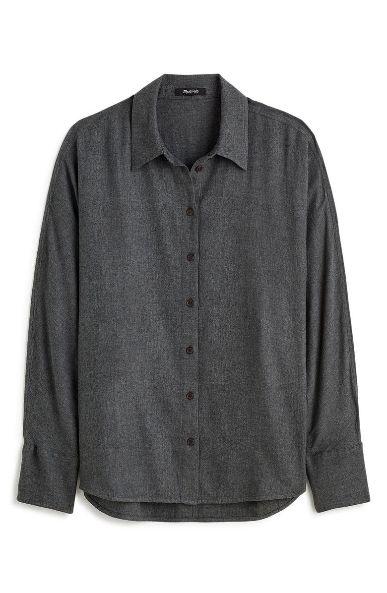 Madewell Heathered Flannel Dolman Button-Up Shirt, Main, color, 