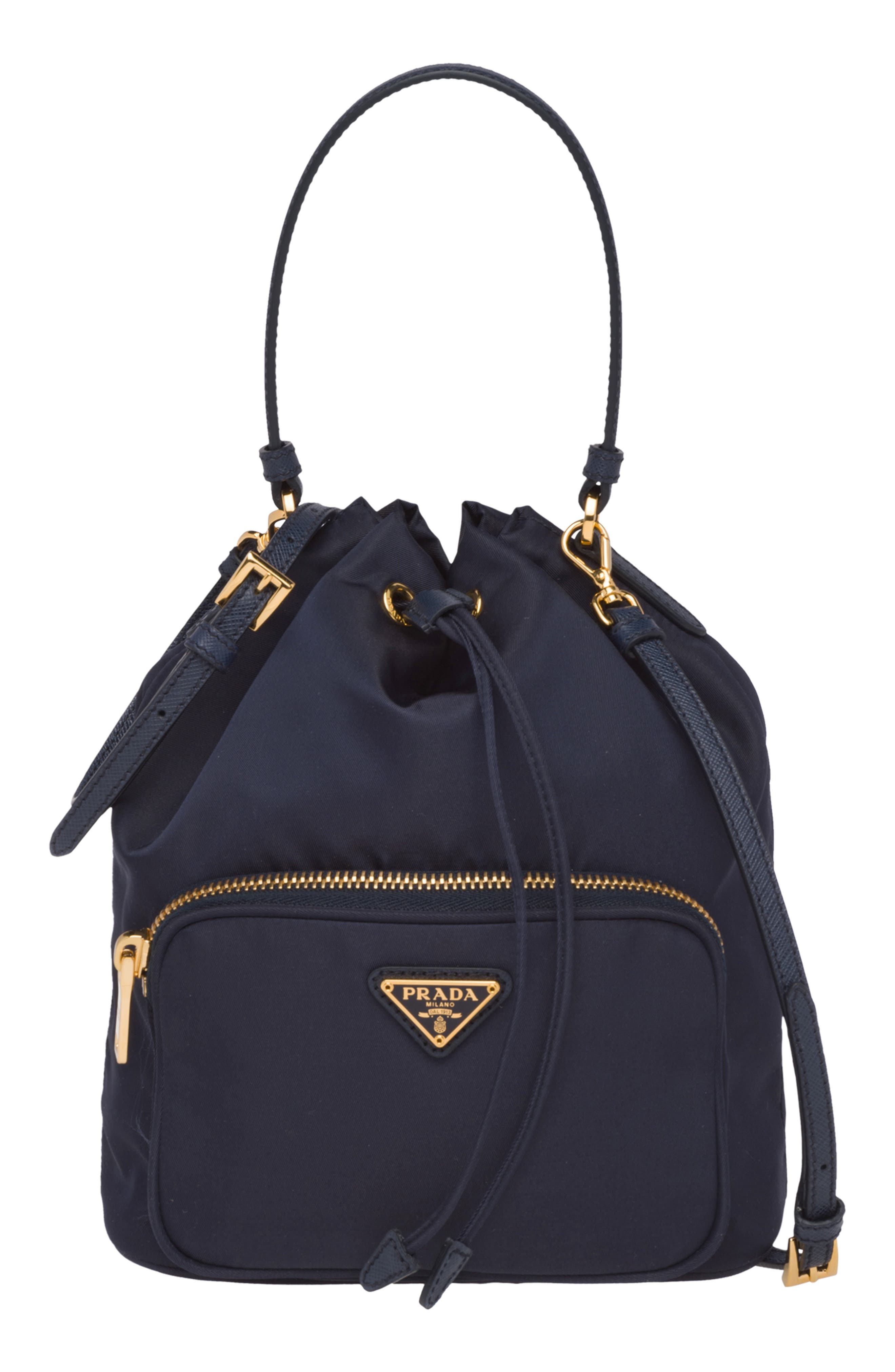Prada Vela Bucket Bag, Main, color, 