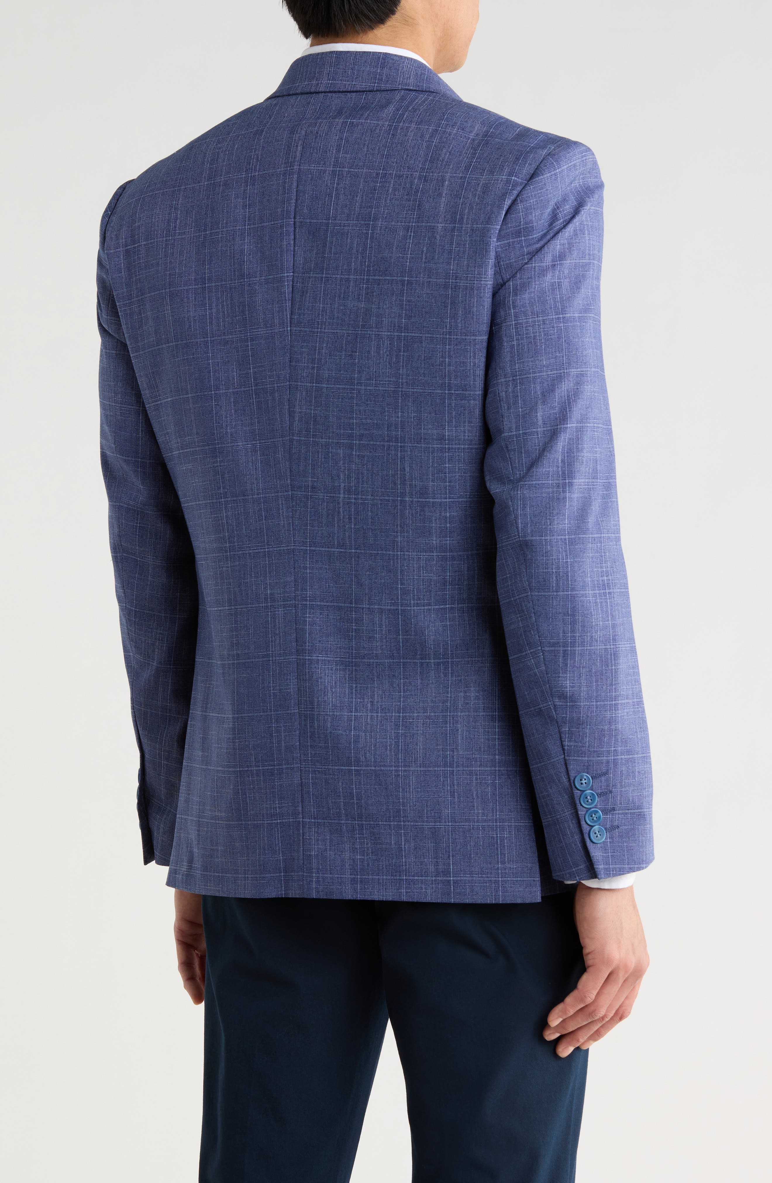 Slim Fit Tonal Windowpane Plaid Blazer - image 2