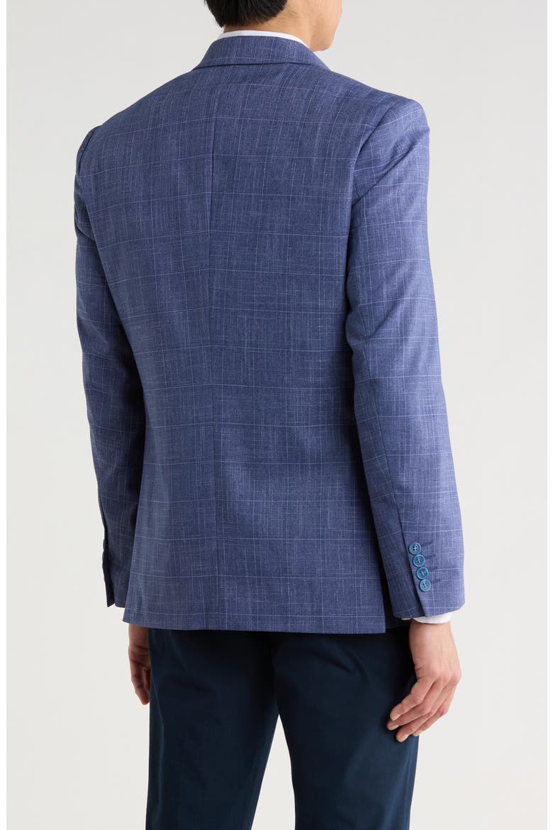 Slim Fit Tonal Windowpane Plaid Blazer, Alternate, color, NAVY