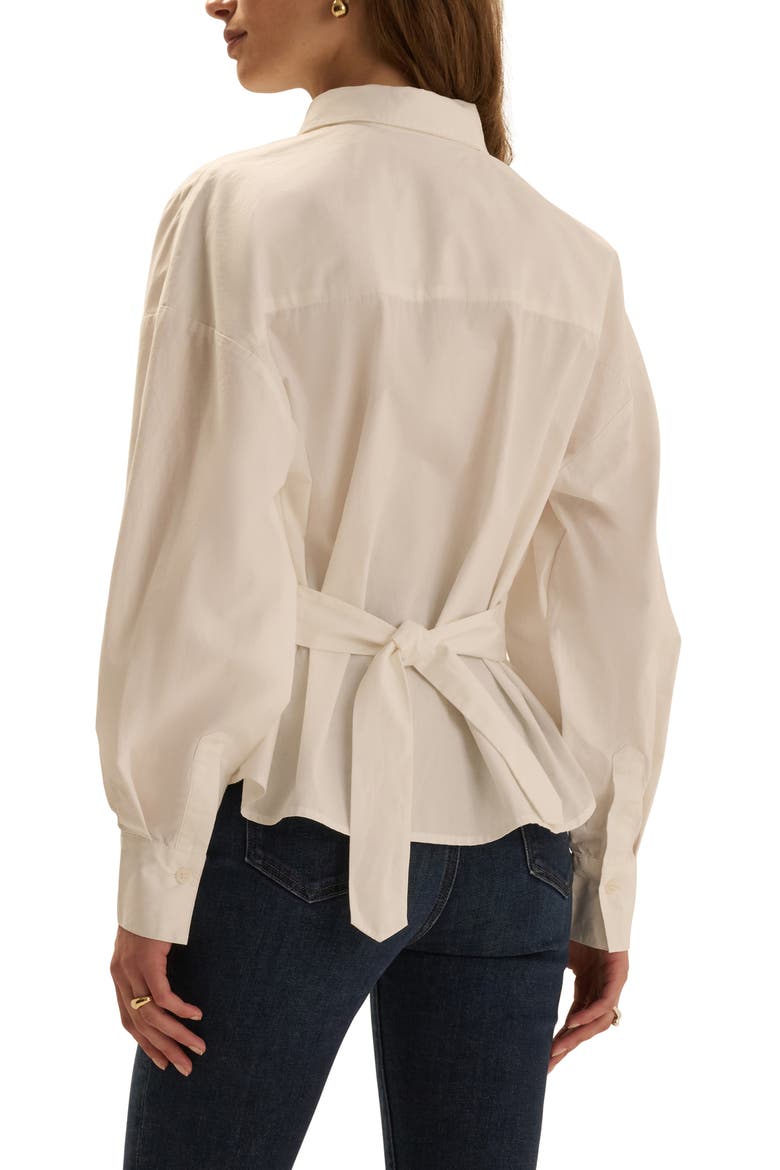 The Back Story Long Sleeve Cotton Shirt, Alternate, color, WHITE