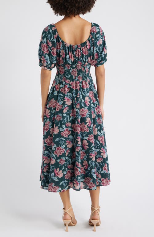 Chelsea28 Floral Fit & Flare Midi Dress In Blue