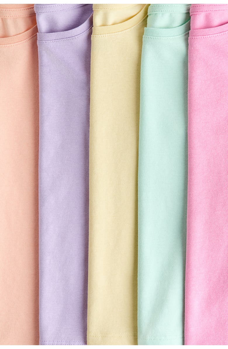 H&M 5-pack Jersey Tops, Alternate, color, Pink/Yellow