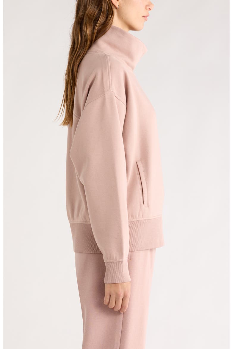 Ultracozy Fleece Funnel Neck Top, Alternate, color, PINK FAWN