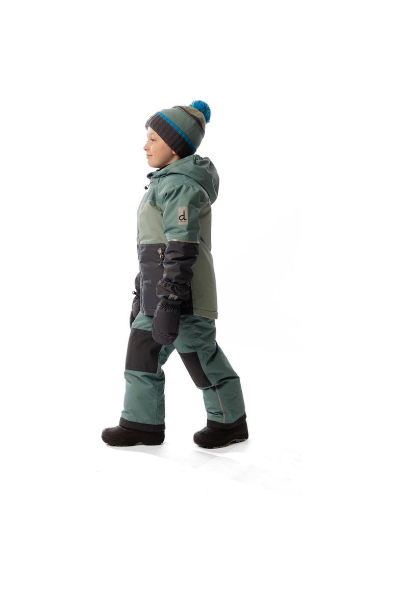 Colorblock Lightweight Jacket & Foot Strap Pants Two Piece Snowsuit, Alternate, color, Sage Green