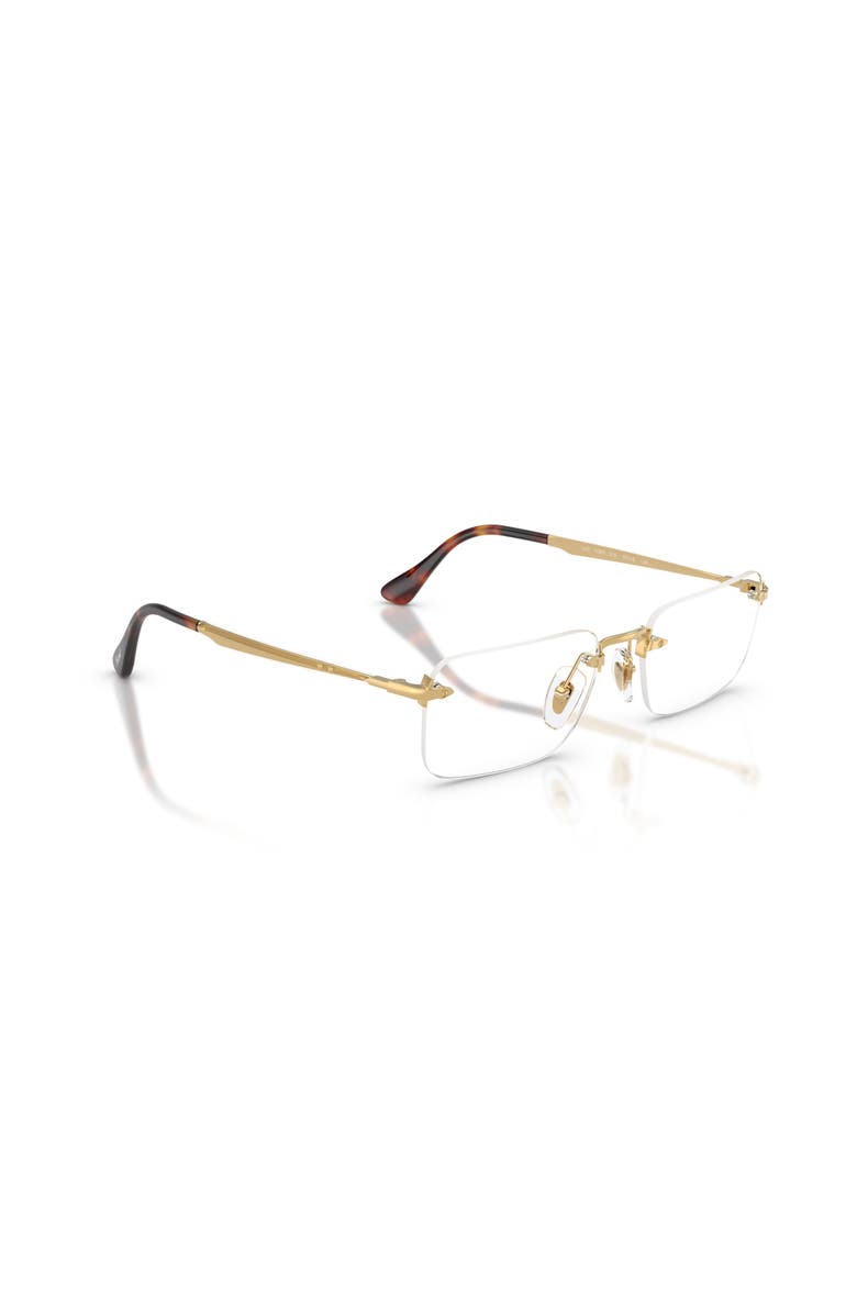 Persol 55mm Rectangle optical glasses, Alternate, color, Gold