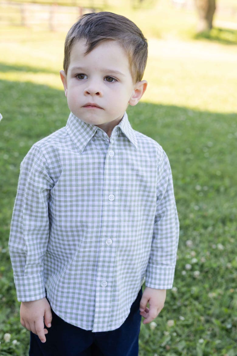 Check Button Down Shirt, Alternate, color, White & Sage Check