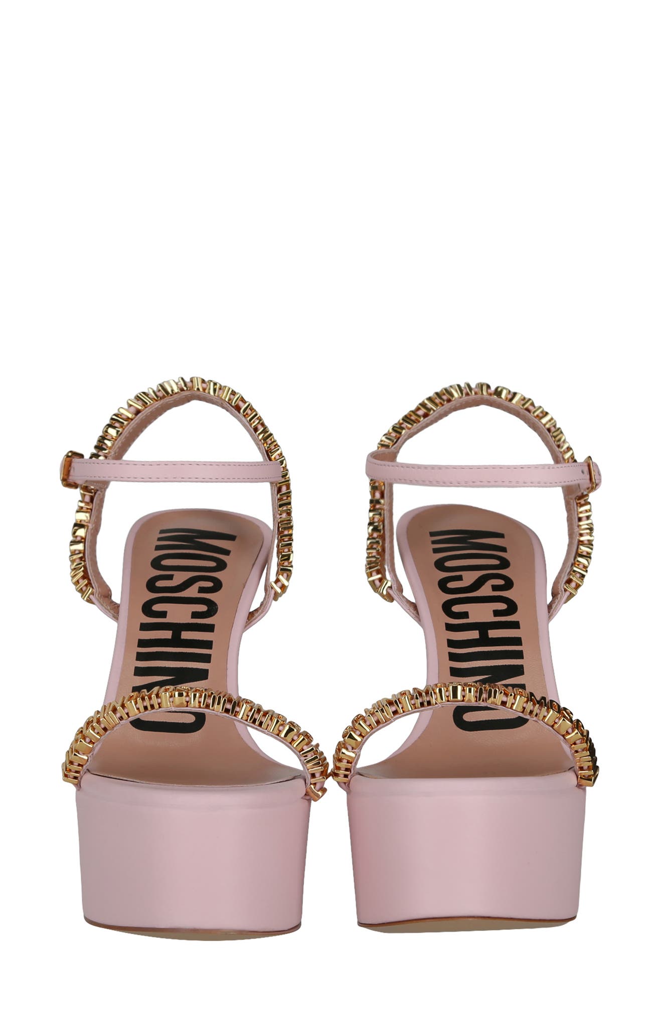 Moschino Logo Platfrom Sandal, Alternate, color, 
