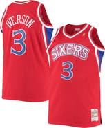 Mitchell & Ness Men's Mitchell & Ness Allen Iverson Red Philadelphia 76ers 1996/97 Big & Tall Hardwood Classics Swingman Jersey
