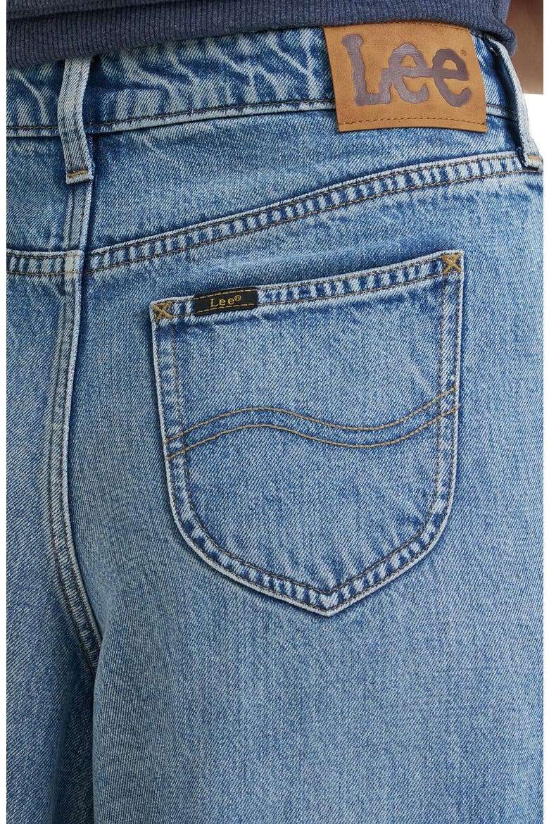 Slouchy Pleated Wide Leg Jeans, Alternate, color, PREPPY BLUE