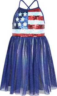 Zunie Kids' Sequin Flag Party Dress