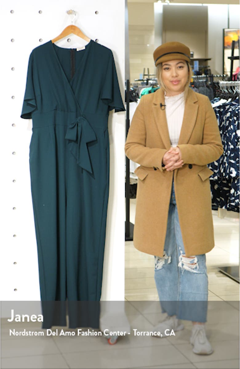 Charisma Faux Wrap Crepe Jumpsuit, sales video thumbnail