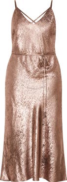 City Chic Mariam Metallic Midi Dress