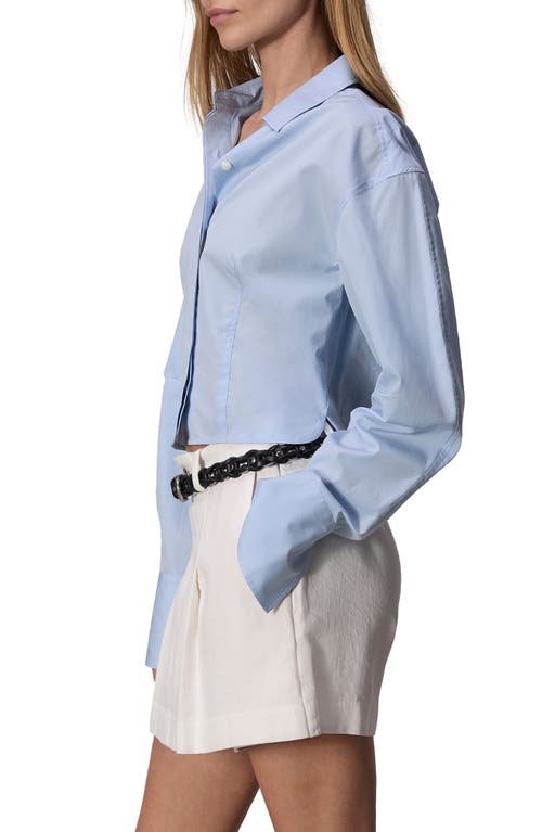 Rag & Bone Claudia Crop Button-up Shirt In Light Blue