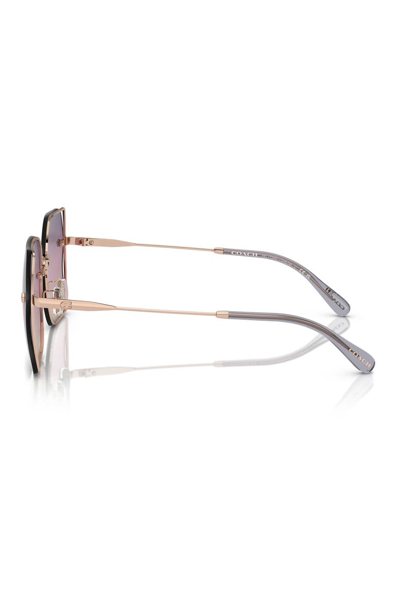 60mm Square Sunglasses, Alternate, color, ROSE GOLD / PURPLE PINK PEACH