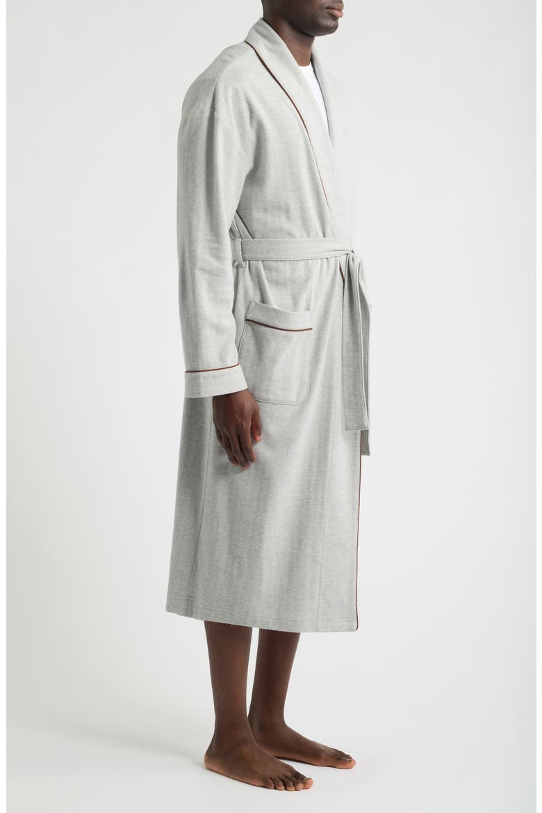 Frosted Herringbone Shawl Robe, Alternate, color, GREY