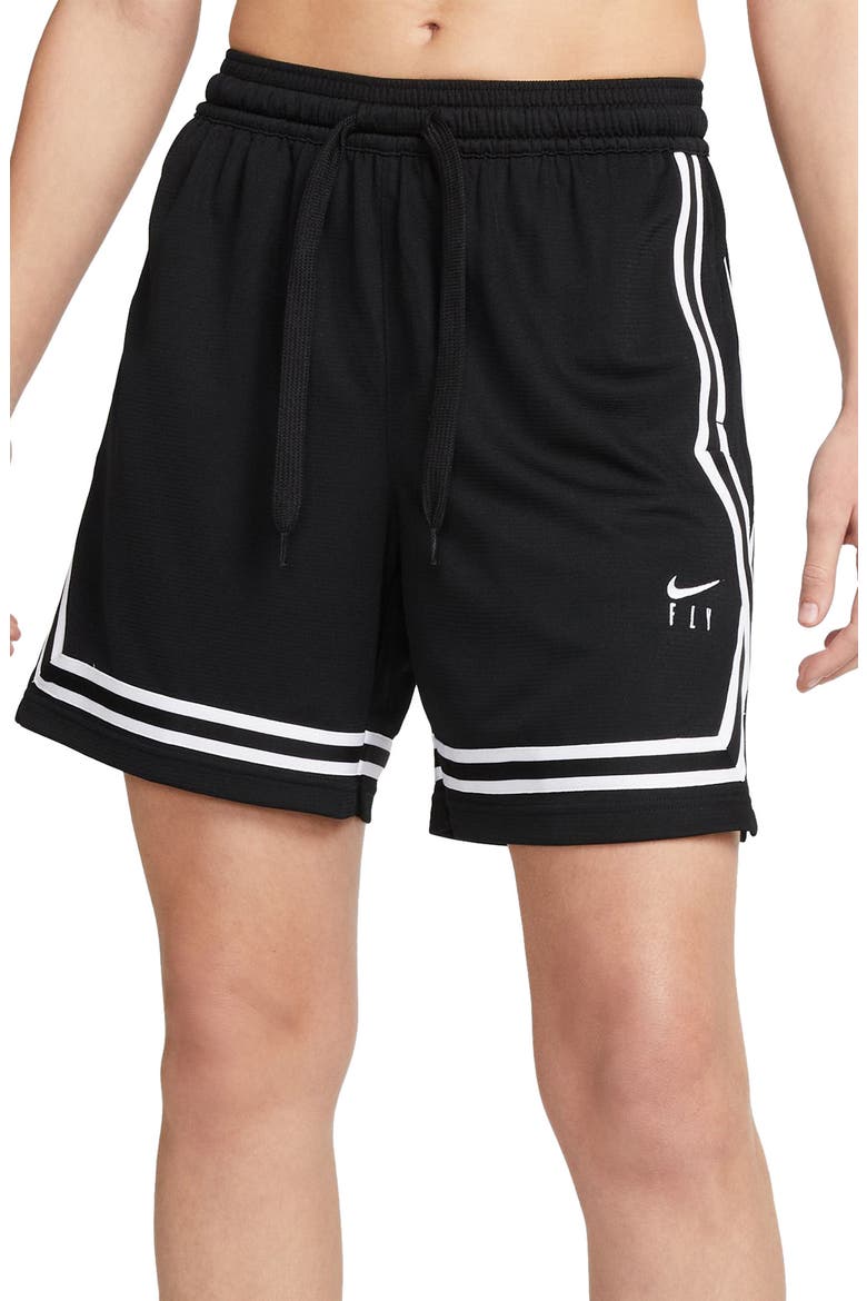 Dri-FIT Fly Crossover Basketball Shorts, Main, color, BLACK/ WHITE