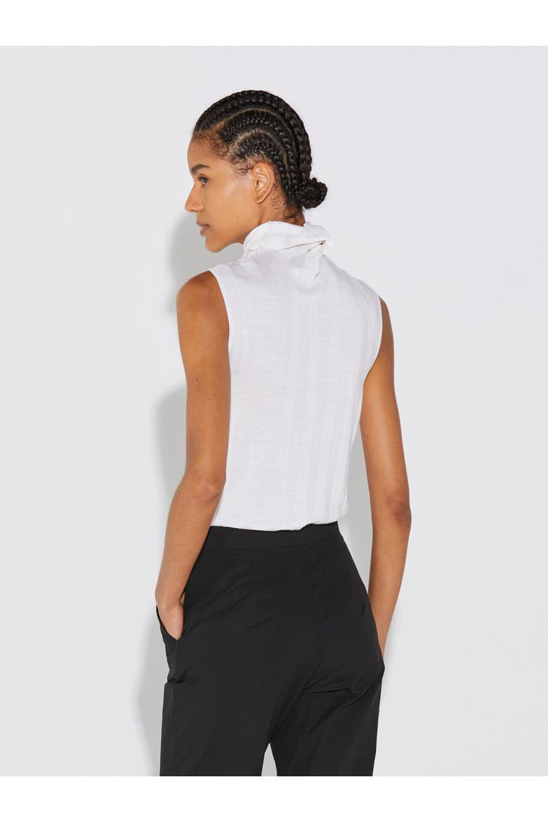 Romy Sleeveless Turtleneck in Merino Wool Rib, Alternate, color, Ivory