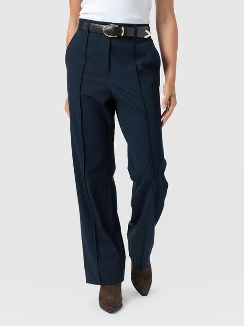 Saint + Sofia Harlow Straight Leg Pant In Blue
