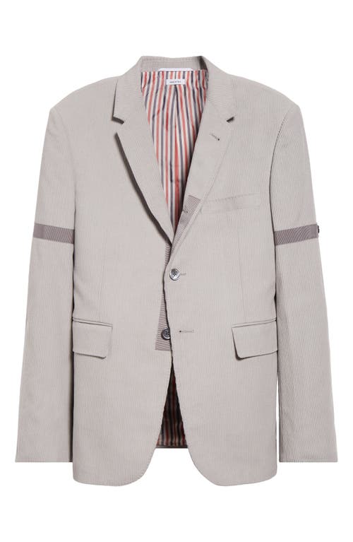 Thom Browne Fit 1 Classic Corduroy Armband Blazer In Light Grey