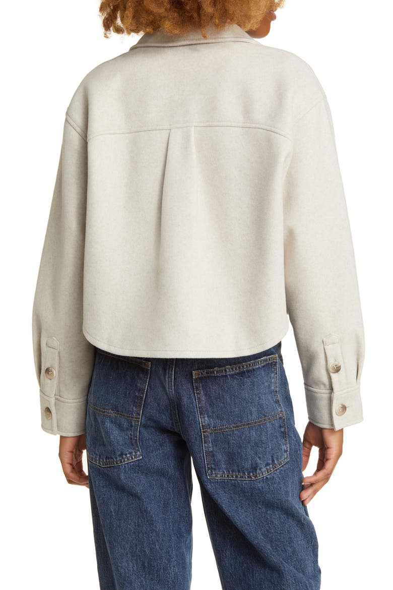 Crop Shacket, Alternate, color, OATMEAL HEATHER