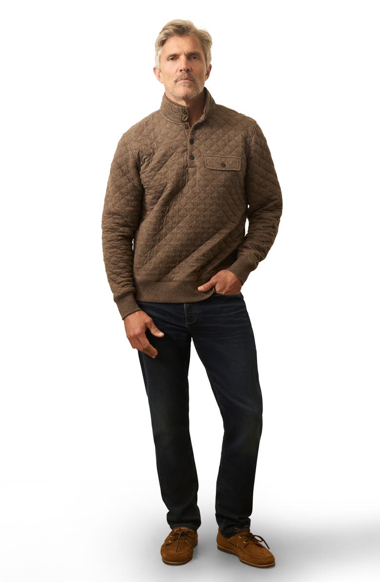 Faherty Brand Epic Quilted Fleece Pullover, Alternate, color, Mountain Branch Heather